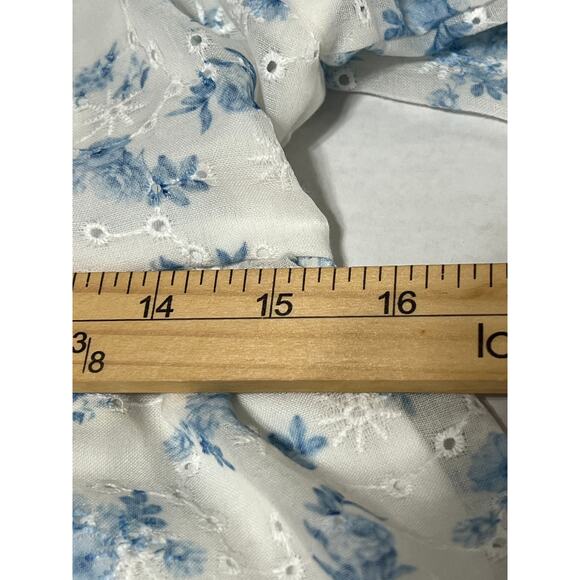 Altar 'D State Women's Embroidered Floral Top Crop Smocked Balloon Sleeve Large - Picture 14 of 16